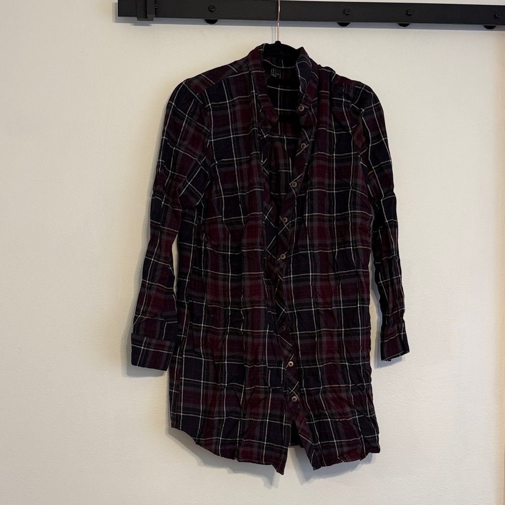 Forever 21 Plaid Button Down Shirt - Red and Black